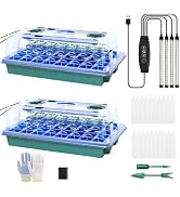 joyhalo Seed Starter Tray with Grow Light, 2 Pack 80 Cells, Thicken Plant Starter Kit with Humidi...