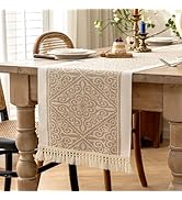 UWWGKK Table Runners 72 Inches Long Waterproof Boho Table Runner with Tassel Fringe,Table Runner ...