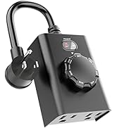 Outdoor Timer Outlet for Light with Dusk to Dawn Sensor Timer, Outdoor Light Timers for Electrica...