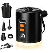 Preciva Electric Air Pump for Inflatables - 18W Portable Air Pump with 3 Nozzles - 4kPa Inflator/...
