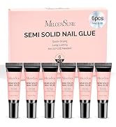 MelodySusie Semi Solid Nail Glue, Quick Drying No Need for UV Lamp Glue Gel Long Lasting for Fake...