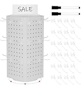 SIBRANT Rotating Pegboard Display Stand With 24 Hooks,Spinning Peg Board Displays,Tabletop Metal ...
