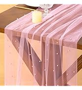 Socomi Pearl Gauze Table Runner Spring Easter Sheer 10FT Tulle Dining Wedding Birthday Party Baby...