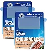 Ziploc Endurables Medium Pouch, 2 Cups, Reusable Silicone Bags and Food Storage Meal Prep Contain...
