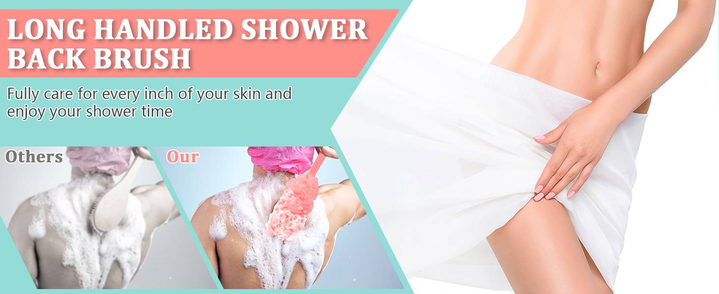Back Scrubber for Shower Loofah with Long Handle