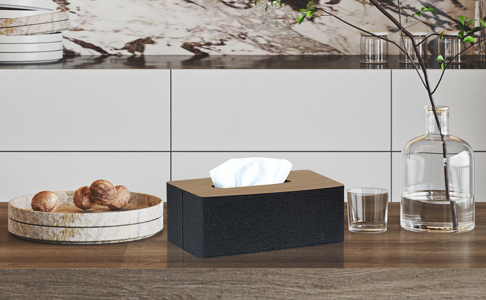 Stylish and beautiful leather tissue box