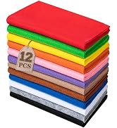 HaoFeiJH 12 Rolls 8"x20" 1.6mm Thick Soft Felt Fabric Sheets – 12 Assorted Morandi Colors for DIY...