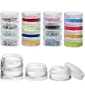 5 Set (20 Pieces) Stackable Cosmetic Containers with Screw Lids and Labels,10 Grams Clear Plastic...