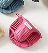 Cosamtec Silicone Oven Mitts Heat Resistant Mini Oven Gloves and Pot holders Set for Kitchen Non ...