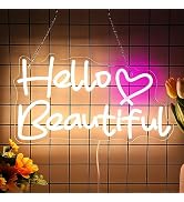 Neonawall Hello Beautiul Neon Signs, Led Neon Light for Wall Decor for Bachelorette Party Birthda...