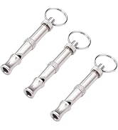 Senyango 3Pcs Silver Adjustable Ultrasonic Dog Whistle,Portable Whistle Pet Whistle Supersonic Wh...