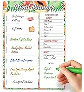 Dry Erase Magnetic Meal Planner and Grocery List for Refrigerator 8.5x12 in - Magnetic Menu White...
