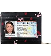 Sunwel Fashion Cute Cherry Strawberry Print Wallets with Credit Card Slots Exterior ID Window Zip...