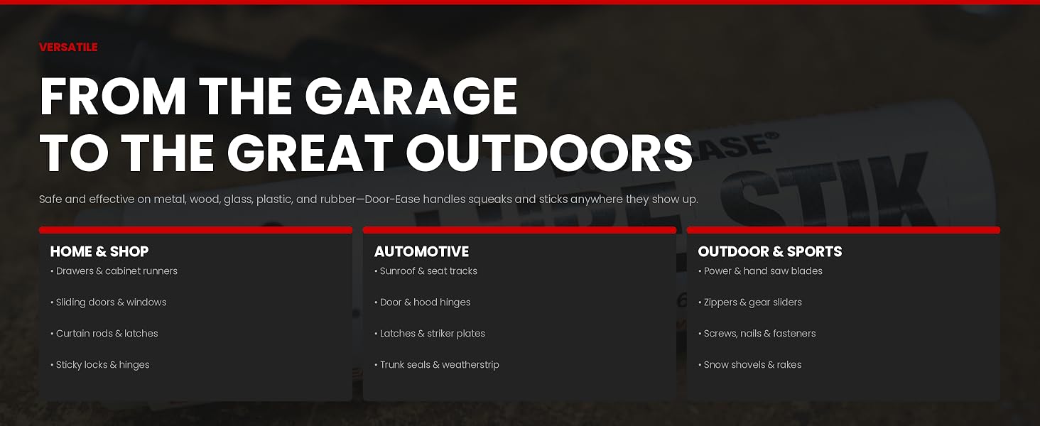 Door-Ease Lube Stik with home shop automotive and outdoor uses