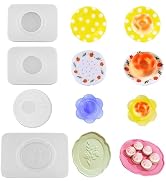 4Pcs Mini Dinner Plate Shape Resin Silicone Molds 3D Tiny Plate Epoxy Casting Molds for DIY Micro...