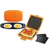 MKYSAIL Rapid Breakfast 3-in-1 Bundle:Egg Cooker & Waffle Sandwich Maker Set,90-Second Gourmet Me...
