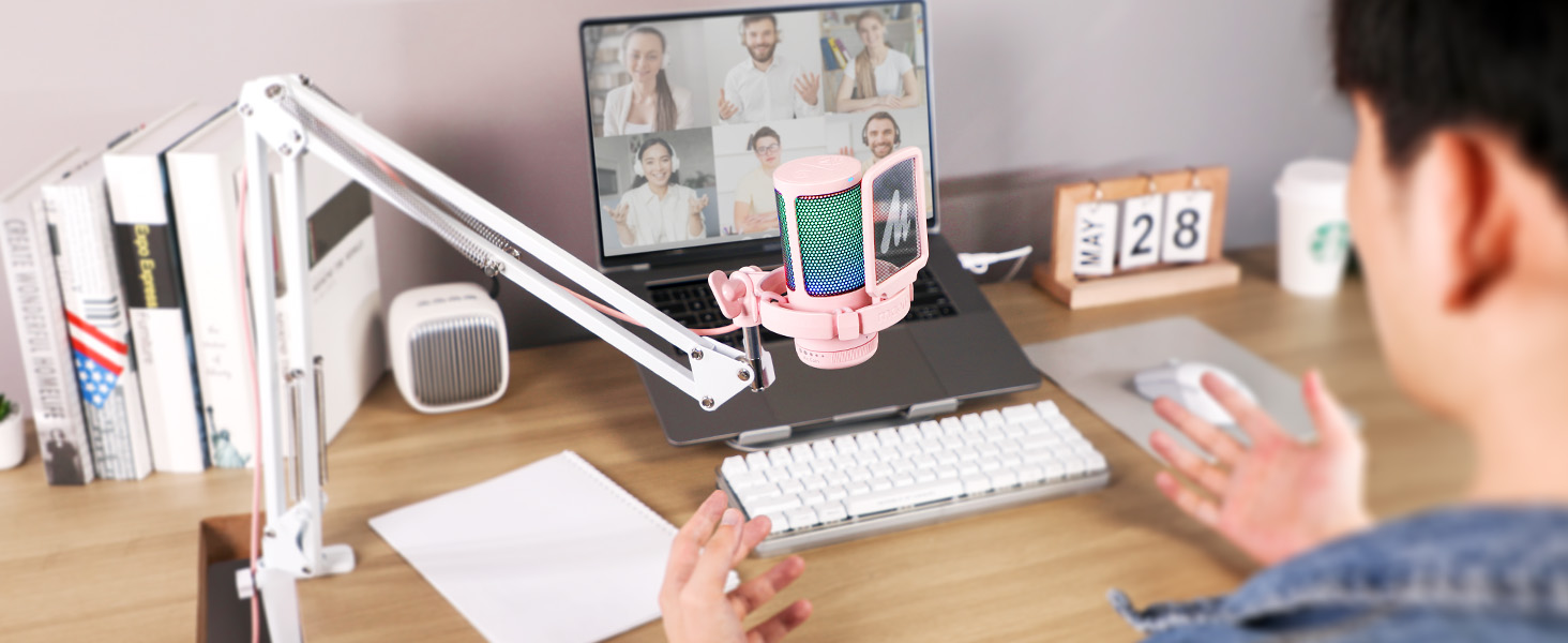 pc microphone for gaming pink