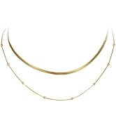 Zirloy 14k Silver/Gold Plated Necklace for Women, Dainty Adjustable Chain Necklaces for Women, Pe...