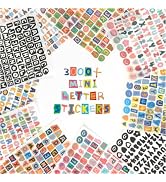 RISYPISY 3000+ Pcs Mini Letter Stickers Waterproof Alphabet Stickers | 20 sheets, 10 styles (2 ea...