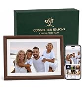 Walnut Wood 8" Digital Picture Frame, Anti-Glare, 48GB Total Storage: 16GB Built-in + 32GB MicroS...