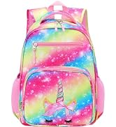 RHCPFOVR Kids Backpack for Girls - Girls Backpack 3-8 Ages Unicorn for Kids 15 Inch School Bookba...