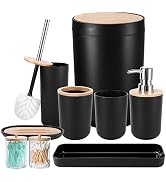 iMucci Bathroom Accessories Set with Trash Can,Toothbrush Holder, Lotion Soap Dispenser, Soap Dis...