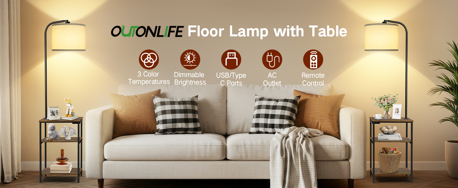 floor lamp with table