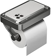 DGYB Bathroom Toilet Paper Holder Wall Mount Grey Paper Towel Holder with Shelf Rustproof & Multi...