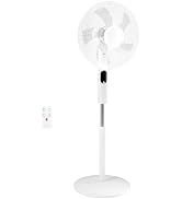 OLIXIS 17" Standing Fan with Remote, Oscillating Pedestal Fans for Bedroom w/ 15H Timer, Stand Up...