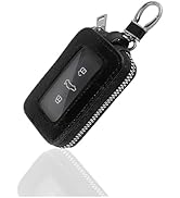 Turcee Car Key Fob Cover,Universal Key Fob Case with Keychain & Carabiner,Leather Car Smart Key F...