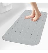 SelfSuite Extra Long Rubber Bathtub Mat, Non-Slip Shower Tub Mat, 39x16 Inch, Bath Tub Floor Mat ...
