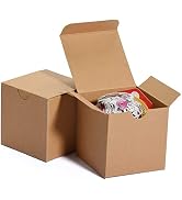 MESHA 50PC Brown Gift Box 3x3x3'' Small Cardboard Gift Boxes with Lids, Bridesmaid Proposal Gifts...