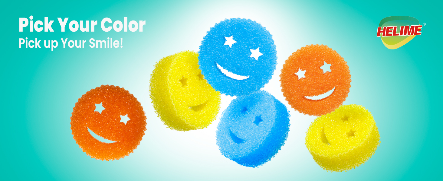 smiley smile sponge scrub cleaning daddy mommy kids kitchen color