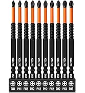 10-Pack Impact Phillips Bits Set, LATTOOK PH1 PH2 PH3#1, #2, #3 Phillips Head Drill & Screwdriver...