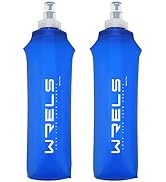 WRELS Folding Soft Flask Portable Collapsible Running Lightweight Water Bottle for Outdoor Sports...