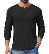 COOFANDY Mens Henley Shirts Long Sleeve Lightweight Buttons T-Shirts Casual Basic Pullover Top