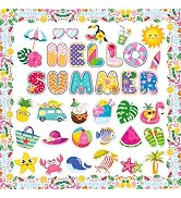 Ozepao 58 Pcs Summer Cutouts Beach Hawaiian Theme Bulletin Board Decoration Tropical Fruits Paper...