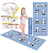 Garybank Kids Yoga Mat Set -Non-slip Exercise Mats with Fun Prints -12 Yoga Cards for Kids - Carr...