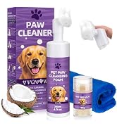 Dog Paw Cleaner Kit – Soft Silicone Brush for Safe Mud & Odor Removal, Travel No-Rinse pH Balance...