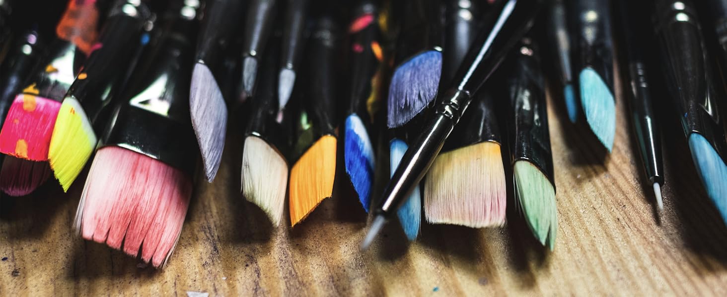 Angelus paint brush set, synthetic brushes, acrylic painting tools, leather painting brushes