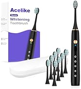 Whitening Electric Toothbrush for Adults and Kids, Rechargeable Toothbrush with 8 Brush Heads & T...