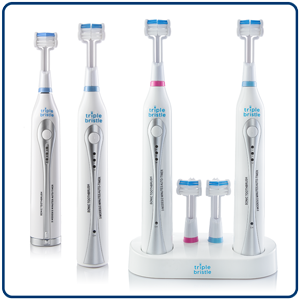 Triple-Bristle--Enhanced-Content-Image---Blue-Brush-Head---works-with-Triple-Bristle