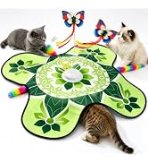 Wortade Interactive Cat Toys for Indoor Cats Rechargeable, Moving Concealed Wand Feather, Automat...