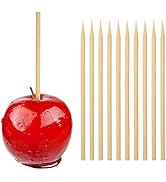 HANSGO Wooden Candy Apple Skewer Sticks, 5mm 7inch Birch Bamboo BBQ Caramel Apple Sticks Cotton C...