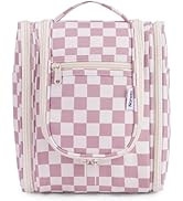 Narwey Small Checked Hanging Travel Toiletry Bag for Women, Travel Bag for Toiletries, Makeup Bag...