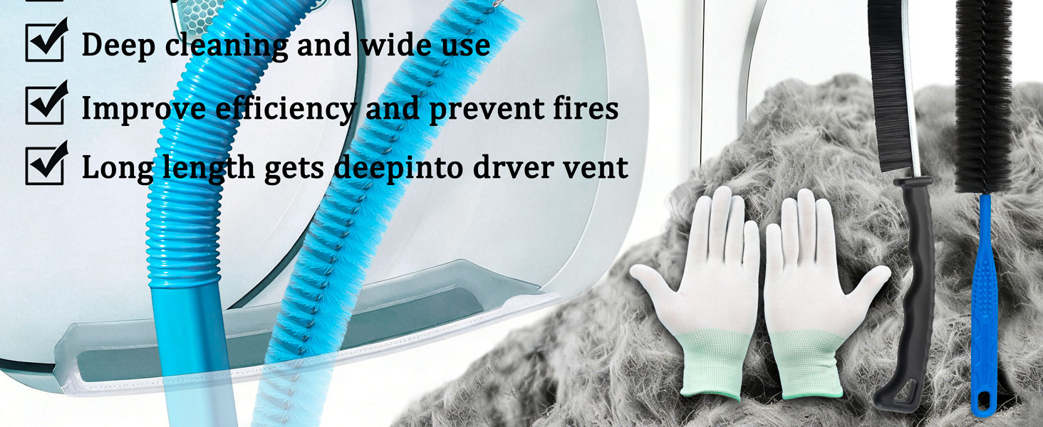 Dryer Vent Cleaner Kit with Dryer Vacuum Hose Attachment