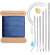 KAQRHFT Repair Sewing Kit, Upholstery Needle with 32 Yard Waxed Thread and 8 Pcs Heavy Duty Leath...
