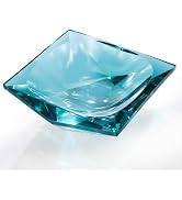 KAMMAK Crystal Glass Fruit Bowl, Luxury Centerpiece Glass Bowl, Hand Blown Decorative Dessert Pla...