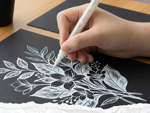 white acrylic marker set of 6