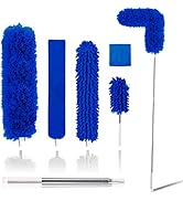 Microfiber Duster Kit for High Ceiling (6pcs), Extendable Dusters for Cleaning with 100" Extensio...
